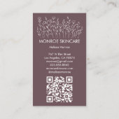 Carte De Visite Code QR personnalisé fleur sauvage élégant Art Chi (Dos)