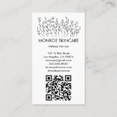 Carte De Visite Code QR personnalisé fleur sauvage élégant Art Chi (Dos)