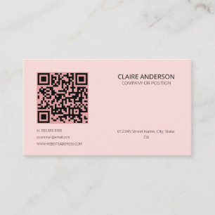 Carte De Visite Code QR personnalisé Logo personnalisé rose modern
