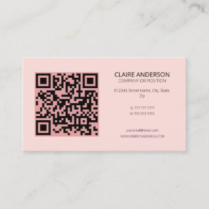 Carte De Visite Code QR personnalisé Logo personnalisé rose modern