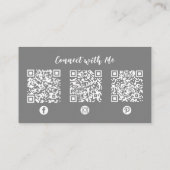 Carte De Visite Code QR personnalisé Médias sociaux rose gris élég (Dos)