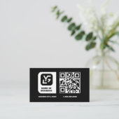 Carte De Visite Code Qr personnalisé moderne noir (Debout devant)