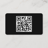 Carte De Visite Code QR personnalisé Noir moderne (Dos)