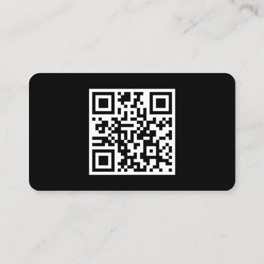 Carte De Visite Code QR personnalisé Noir moderne (Dos)