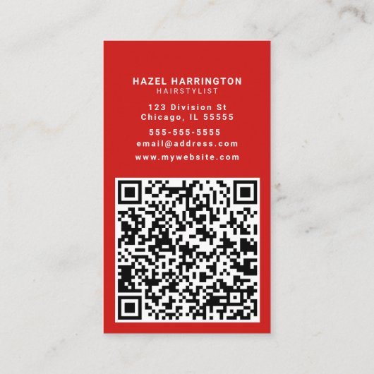 Carte De Visite Code QR personnalisé numérisable mûre fraise verti (Dos)