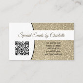 Carte De Visite Code QR personnalisé photo Gold Parties scintillan (Dos)