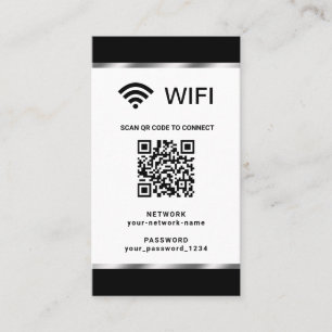 Carte De Visite Code QR personnalisé pour réseau Wifi et mot de pa