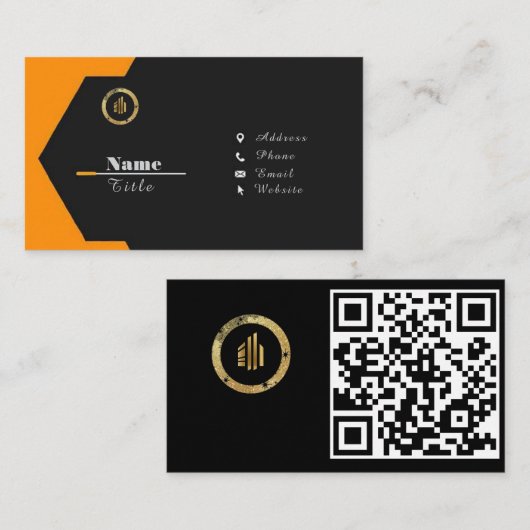 Carte De Visite Code QR personnalisé professionnel (Devant / Derrière)