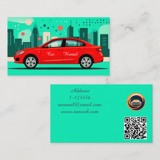 Carte De Visite Code QR personnalisé professionnel de location de  (Devant / Derrière)
