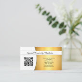 Carte De Visite Code QR personnalisé Professionnel Flairé Or (Debout devant)