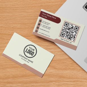 Carte De Visite Code QR personnalisé Professionnel Logo Entreprise
