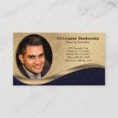 Carte De Visite Code QR personnalisé professionnel noir et beige a (Devant)