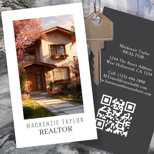 Carte De Visite Code QR personnalisé professionnel pour agent immo