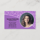 Carte De Visite Code QR personnalisé professionnel violet photo su (Devant)