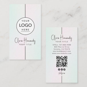 Carte De Visite Code QR personnalisé rond avec logo et dégradé pou