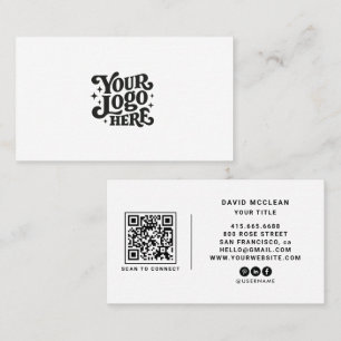 Carte De Visite Code QR personnalisé rond avec logo pour les média