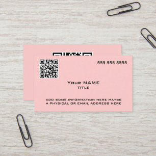 Carte De Visite Code QR personnalisé Rose moderne