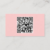 Carte De Visite Code QR personnalisé Rose moderne (Dos)
