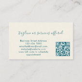 Carte De Visite Code QR personnalisé sarcelle pour professionnel d (Dos)