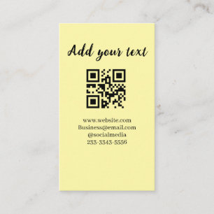 Carte De Visite code QR personnalisé simple ajoutez votre nom text