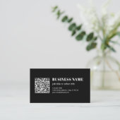 Carte De Visite Code QR personnalisé & Texte rétro-moderne modifia (Debout devant)