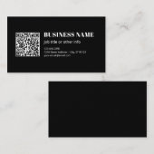 Carte De Visite Code QR personnalisé & Texte rétro-moderne modifia (Devant / Derrière)