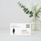 Carte De Visite Code QR | Personne d'affaires (Debout devant)