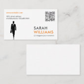 Carte De Visite Code QR | Personne d'affaires (Devant / Derrière)
