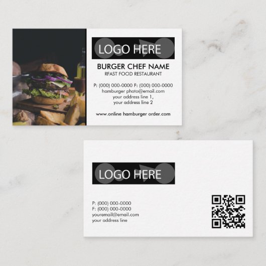 Carte De Visite Code QR photo (Devant / Derrière)