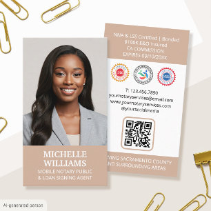 Carte De Visite Code QR Photo Agent de Signature Notaire Public Be