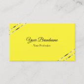 Carte De Visite Code QR photo avec lignes argentées jaune et crème (Devant)