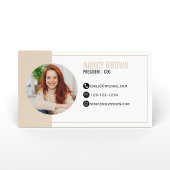 Carte De Visite Code QR Photo Beige Se Connecter Avec Moi Minimali
