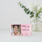 Carte De Visite Code QR photo boho rose pâle botanique moderne  (Debout devant)