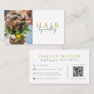 Carte De Visite Code QR Photo Coiffeur