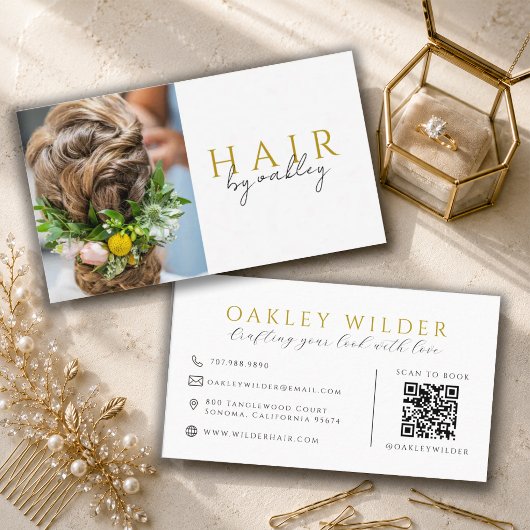 Carte De Visite Code QR Photo Coiffeur