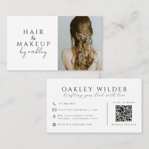 Carte De Visite Code QR Photo Coiffeur