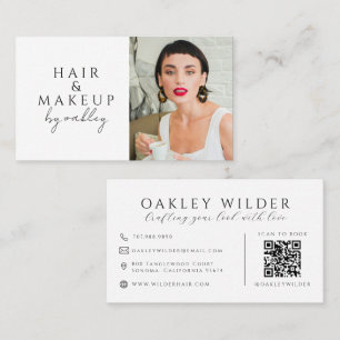 Carte De Visite Code QR Photo Coiffeur