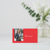 Carte De Visite Code QR photo d'agent immobilier professionnel rou (Debout devant)