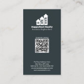 Carte De Visite Code QR photo d'agent immobilier vertical moderne (Dos)