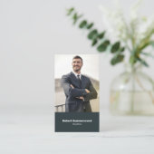 Carte De Visite Code QR photo d'agent immobilier vertical moderne (Debout devant)