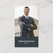 Carte De Visite Code QR photo d'agent immobilier vertical moderne (Devant)
