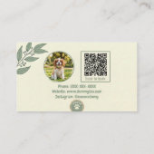 Carte De Visite Code QR photo d'animal de compagnie Eucalyptus Ver (Dos)