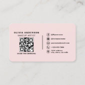 Carte De Visite Code QR photo d'artiste maquilleuse professionnell (Dos)