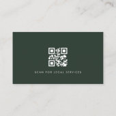 Carte De Visite Code QR photo d'avocat vert (Dos)