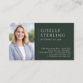 Carte De Visite Code QR photo d'avocat vert (Devant)