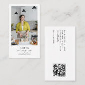 Carte De Visite Code QR photo de chef pâtissier de Baker Bakery (Devant / Derrière)