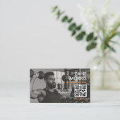 Carte De Visite Code QR photo de coach de fitness moderne (Debout devant)