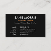 Carte De Visite Code QR photo de coach de fitness moderne (Dos)