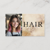 Carte De Visite Code QR photo de coiffeur à l'aquarelle (Devant)