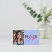 Carte De Visite Code QR photo de coiffeur holographique  (Debout devant)